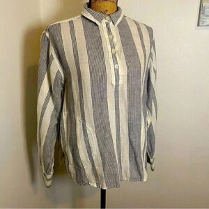 Eddie Bauer Blue Stripe Beach Long Sleeve Tunic Women’s Medium